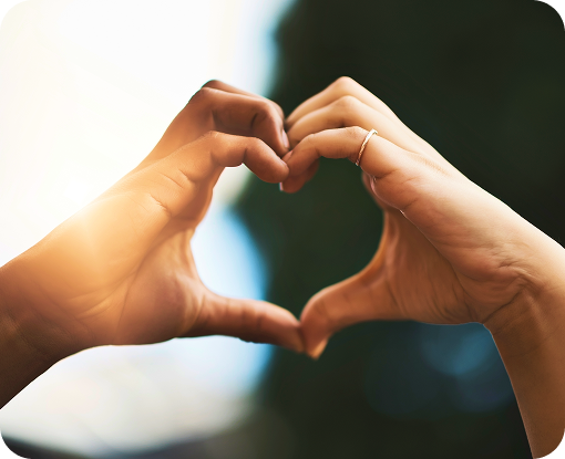 Two hands forming a heart shape