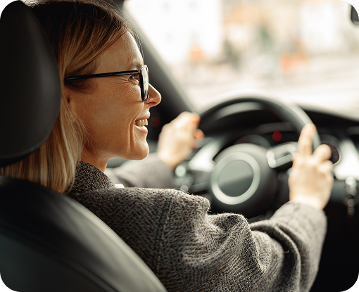 A person driving a car