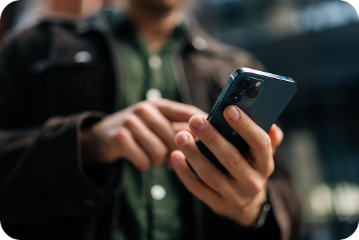 Close-up of a person using a smartphone