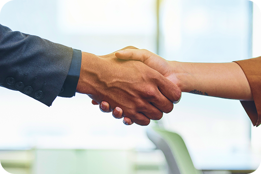 Two people shaking hands